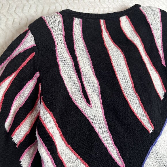 Vintage Design Options by Philip & Jane Gordon Women's Abstract Striped Cardigan - Picture 5 of 9